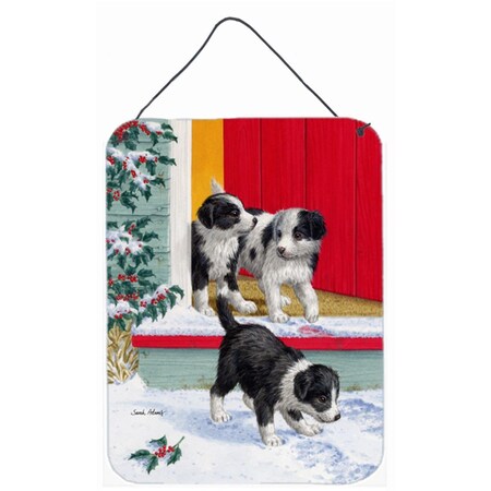 Carolines Treasures Christmas Border Collie Pups Wall and Door Hanging Prints ASA2078DS1216